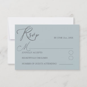 Casamento com Tipografia de Blu Dusty RSVP