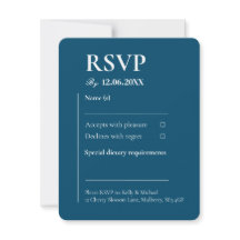 Casamento com Tipografia de Linen Teal RSVP