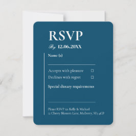 Casamento com Tipografia de Linen Teal RSVP