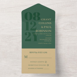 Casamento com Tipografia Elegante Hunter Green & T