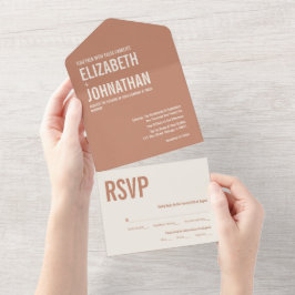 Casamento com Tipografia Simple Boho Terracotta