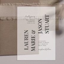 Casamento com Tipografia Simples de Vellum Real