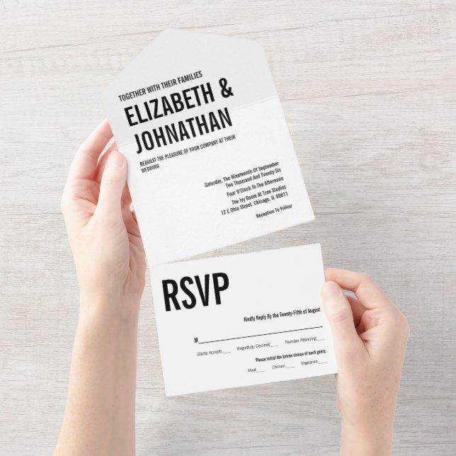 Casamento com Tipografia Simples e Mínima (Aba destacável)
