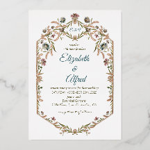 Casamento com Vinha de Folha de Flor Monograma