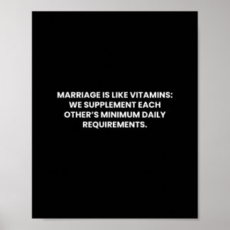 Casamento como vitaminas Poster engraçado