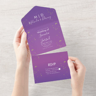 Casamento Constellation Gold Purple Ombre