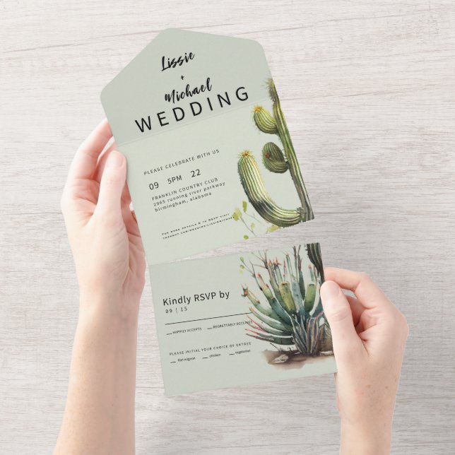 Casamento Contemporâneo de Sage Cactus (Tearaway)