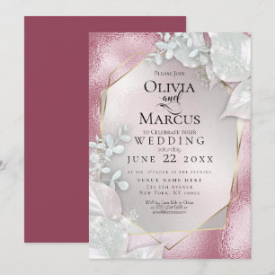 CASAMENTO   Convite com Brilho Pérola Bege Pálido