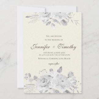 Casamento Convite de rosa branca e negra