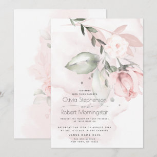 Casamento  Convite Para Rosa Rosa Rosa De Pincel D