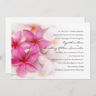 Casamento Convite Plumeria Rosa