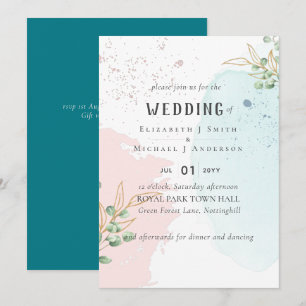 Casamento Cor-de-rosa Azul Eucalyptus Moderno