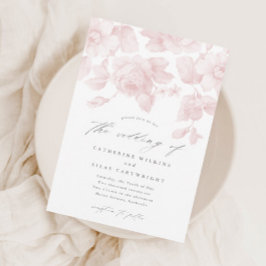 Casamento Cor-de-rosa com Script Floral de Orçamen