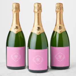 Casamento Cor-de-Rosa Monograma Floral Diamond