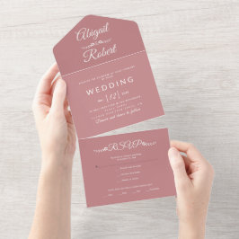 Casamento cor-de-rosa polismo com tipografia branc