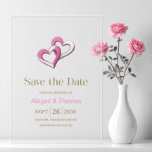 Casamento Corações Rosa e Branco