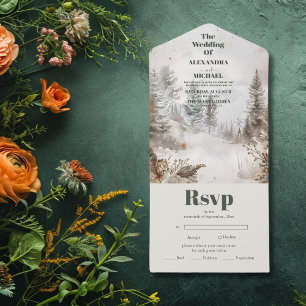 Casamento da Floresta de Inverno Elegante