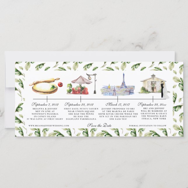 Casamento da Linha Cronológica de Cores d'Água Sal (Frente)