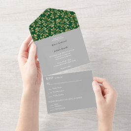 Casamento da Noite de inverno Verde da Floresta