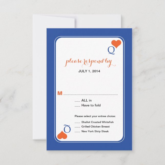 Casamento da Rainha do Coração de Cartões RSVP (Frente)