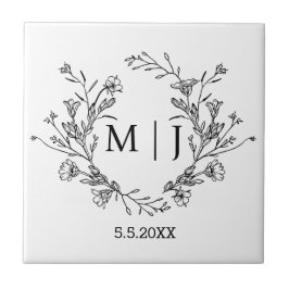 casamento da tipografia simples botânica monograma