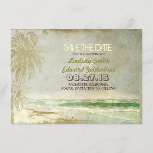 casamento da vintage Beach salvar cartão de data
