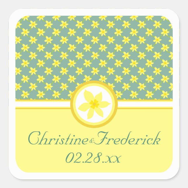 Casamento Daffodil, adesivos de souvenir (Frente)