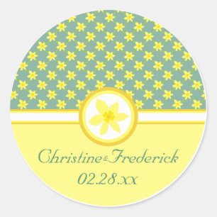 Casamento Daffodil, adesivos de souvenir