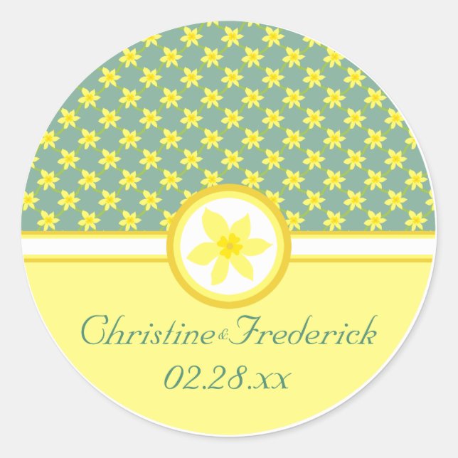 Casamento Daffodil, adesivos de souvenir (Frente)