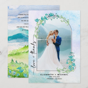 Casamento das Montanhas primavera Obrigado Cartão