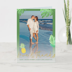 Casamento de abacaxi tropical verde agradecimento