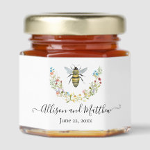 Casamento de Abelha de Flor Silvestre Aquarela