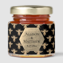 Casamento de Abelhas Douradas Negras Elegante