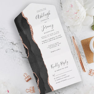Casamento de Agata Dourada com Rosa preto moderno