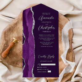 Casamento de Ágata Roxa Prata Ameixa