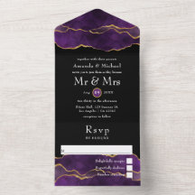 Casamento de Agato Roxo e Dourado Tudo em Um Convi