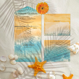 Casamento de água com Ouro de água costeira e turq