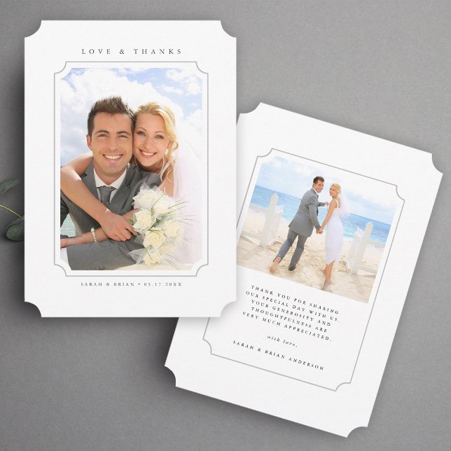 Casamento de Amor Simples & Agradecimento 2 Foto (Front & Back)