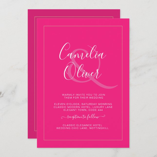 Casamento de Ampersand Monocromático Moderno All-i (Frente/Verso)