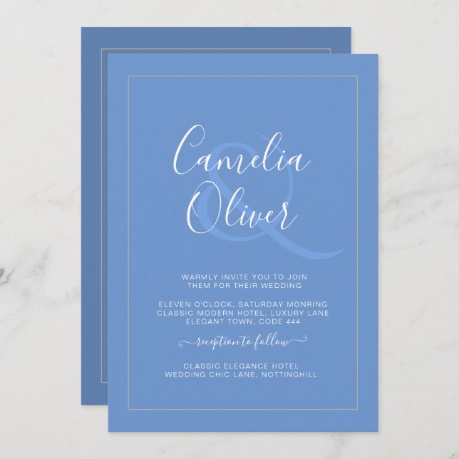 Casamento de Ampersand Monocromático Moderno All-i (Frente/Verso)