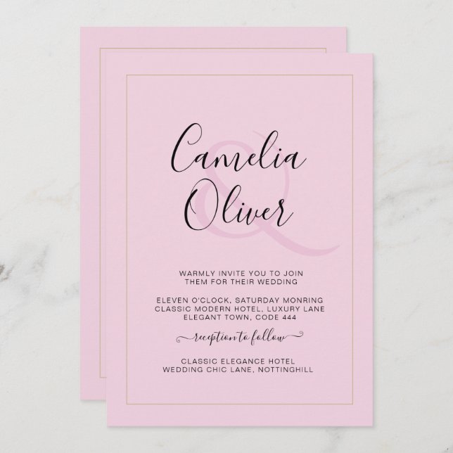 Casamento de Ampersand Monocromático Moderno All-i (Frente/Verso)