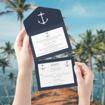 Casamento de Âncora Náutica Simples | Azul Marinho