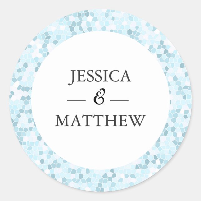 Casamento de Aqua Moasic Obrigado adesivos (Frente)