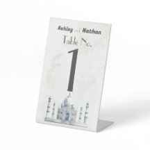 Casamento de Aquarela Elegante Taj Mahal Typology