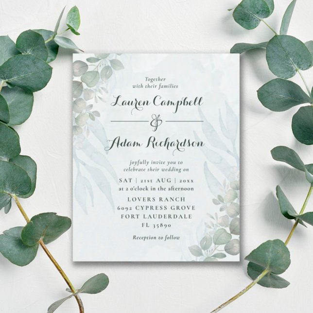 Casamento de Aquarela Eucalyptus Rustic (Criador carregado)