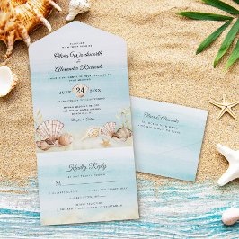 Casamento de Aquarelas Tropicais do Oceano