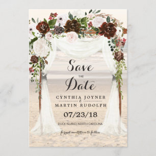 Casamento de Arbor de Praia Salve o Convite de Dat