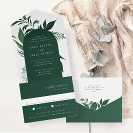 Casamento de Arca Botânica Verde Florestal Selvage