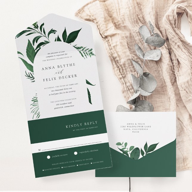 Casamento de Arca Botânica Verde Florestal Selvage (Criador carregado)