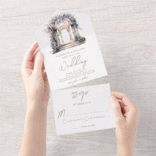 Casamento De Arco Floral De Watercolor Rsvp